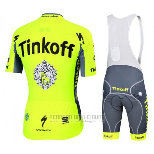 2016 Fahrradbekleidung Tinkoff Gelb Trikot Kurzarm und Tragerhose